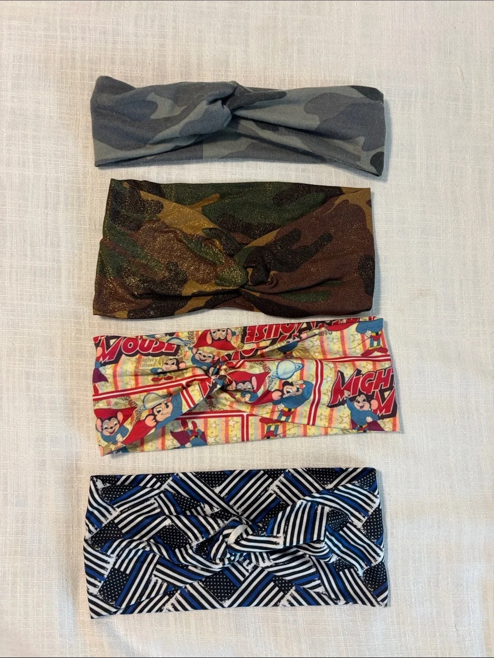 Kids Multi-Pack Knot Headbands - Camouflage, Gray, Comic, Navy